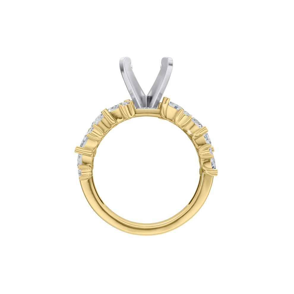1 1/4 ct. tw. Diamond Semi-Mount Engagement Ring in 14K Yellow and White Gold (Setting Only) – Image 4 of 6