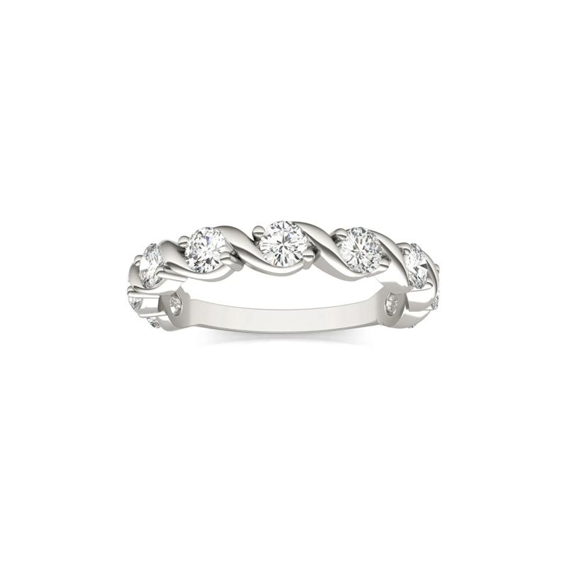 Moissanite Swirl Band in 14K White Gold – Image 4 of 5