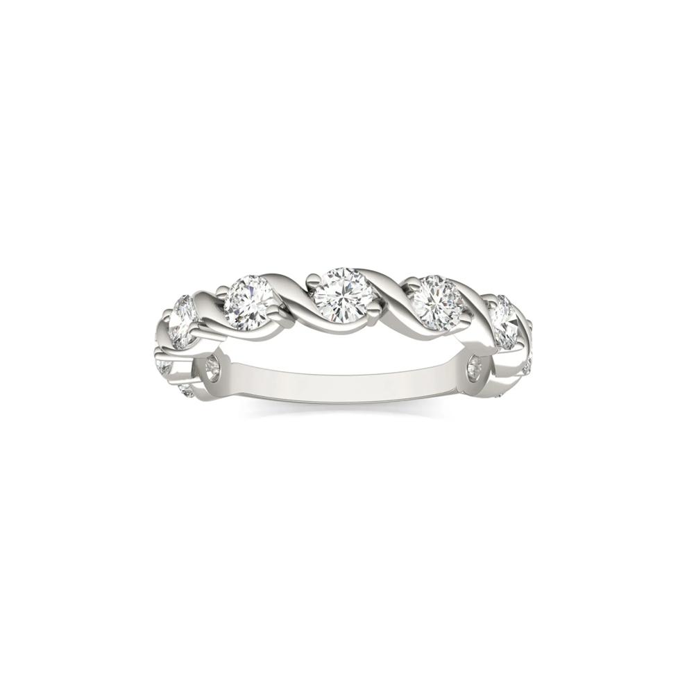 Moissanite Swirl Band in 14K White Gold – Image 4 of 5