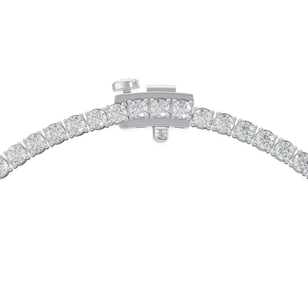 Lab Grown Diamond Round Tennis Necklace in 14K White Gold (10 ct. tw.) – Image 4 of 4