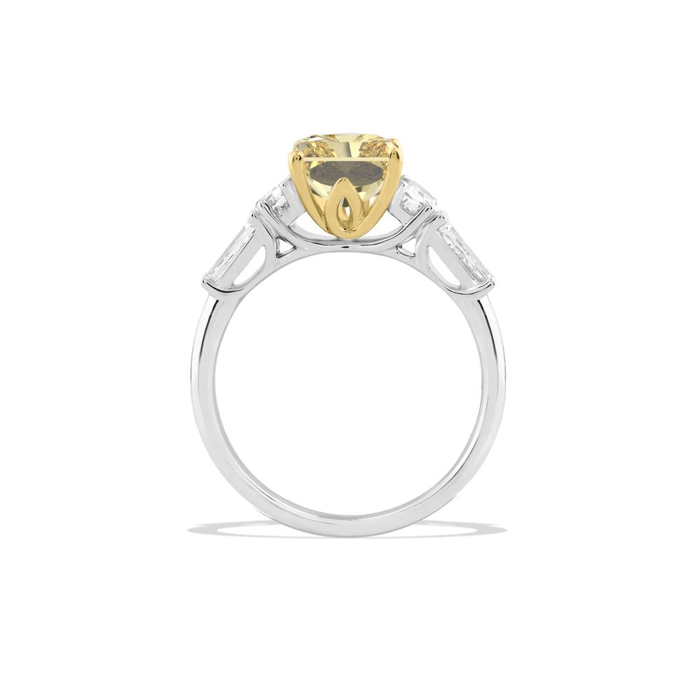 Lab Grown Diamond Yellow Radiant Center Engagement Ring in 14K White Gold (4 ct. tw.) – Image 2 of 4