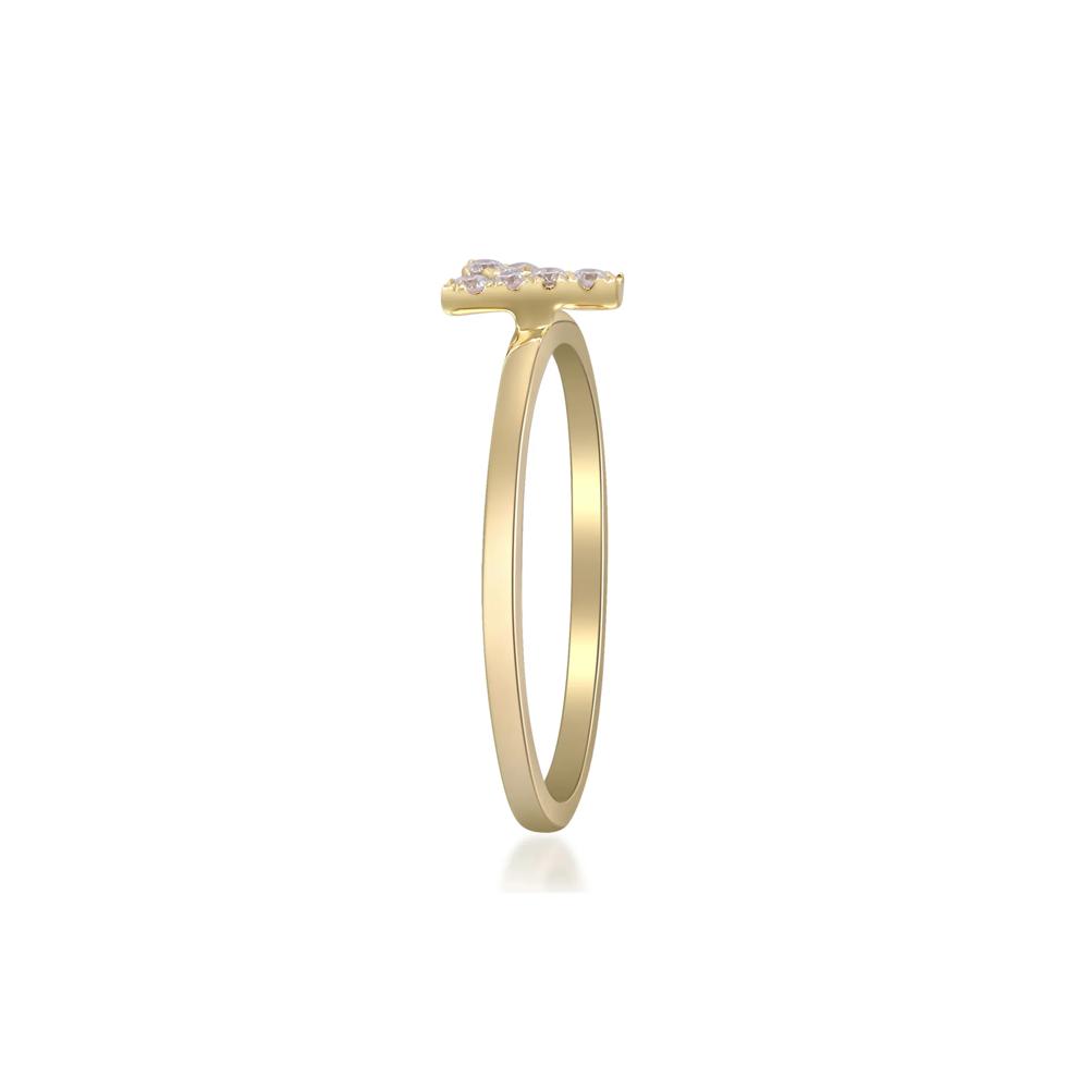 Diamond Accent "Y" Initial Ring in 10K Yellow Gold – Image 3 of 5