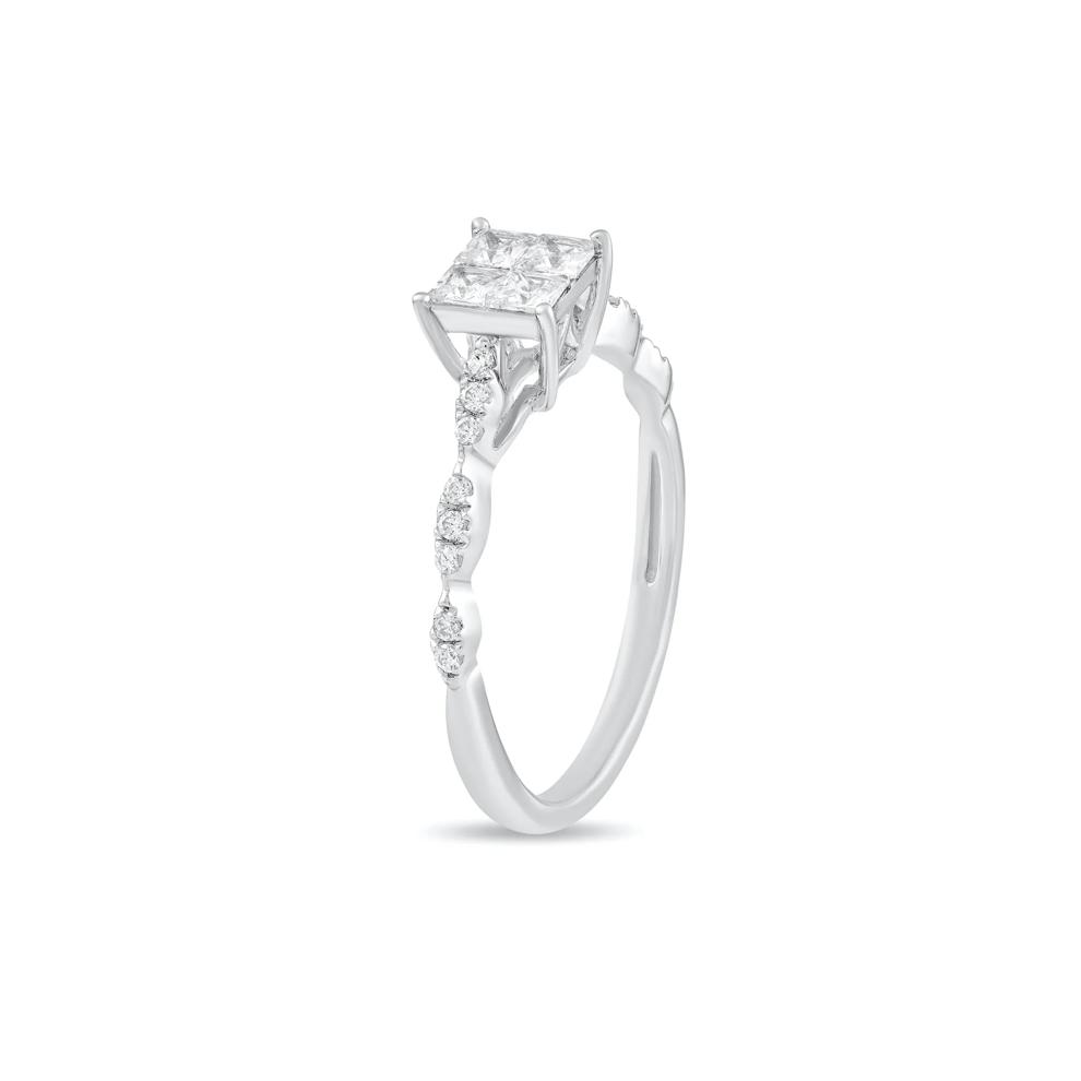 Diamond Princess-Cut Quad Composite Ring in 10K White Gold (1/2 ct. tw.) – Image 4 of 4