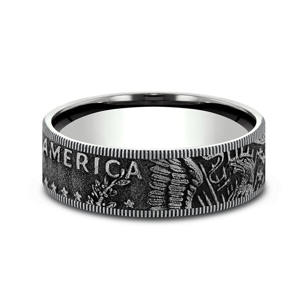 Men&rsquo;s Tantalum Coin Wedding Band in 14K Gold – Image 1 of 3