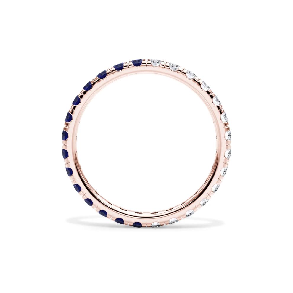 Lab Grown Diamond and Lab-Created Blue Sapphire Eternity Band in 14K Rose Gold (1/2 ct. tw.) – Image 2 of 4