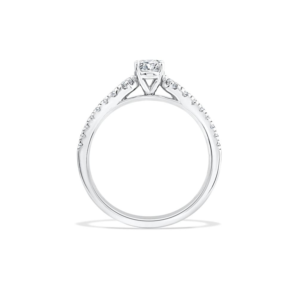 Diamond Oval Center Engagement Ring in 14K White Gold (3/4 ct. tw.) – Image 2 of 4