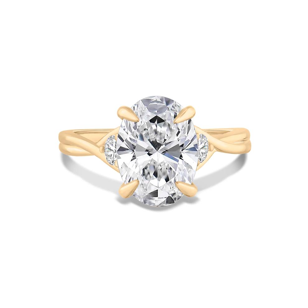 Lab Grown Diamond Oval Center Engagement Ring in 14K Yellow Gold (3 1/3 ct. tw.) – Image 1 of 4