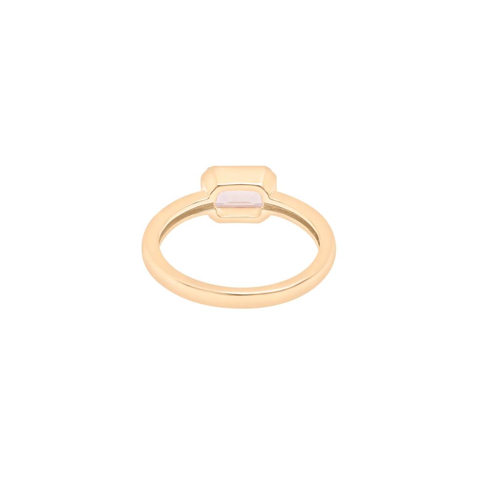 Morganite Emerald-Cut Cocktail Ring in Vermeil – Image 4 of 6