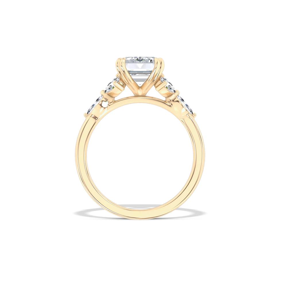Lab Grown Diamond Emerald-Cut Center Engagement Ring in 14K Yellow Gold (3 3/8 ct. tw.) – Image 2 of 4