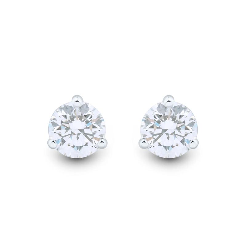 Lab Grown Diamond Martini Stud Earrings in 14K White Gold &#40;1 1/2 ct. tw.&#41;  – Image 2 of 3