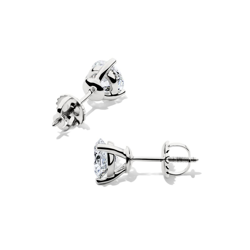 Lab Grown Diamond Martini Stud Earrings in 14K White Gold (1 1/2 ct. tw.)  – Image 2 of 3