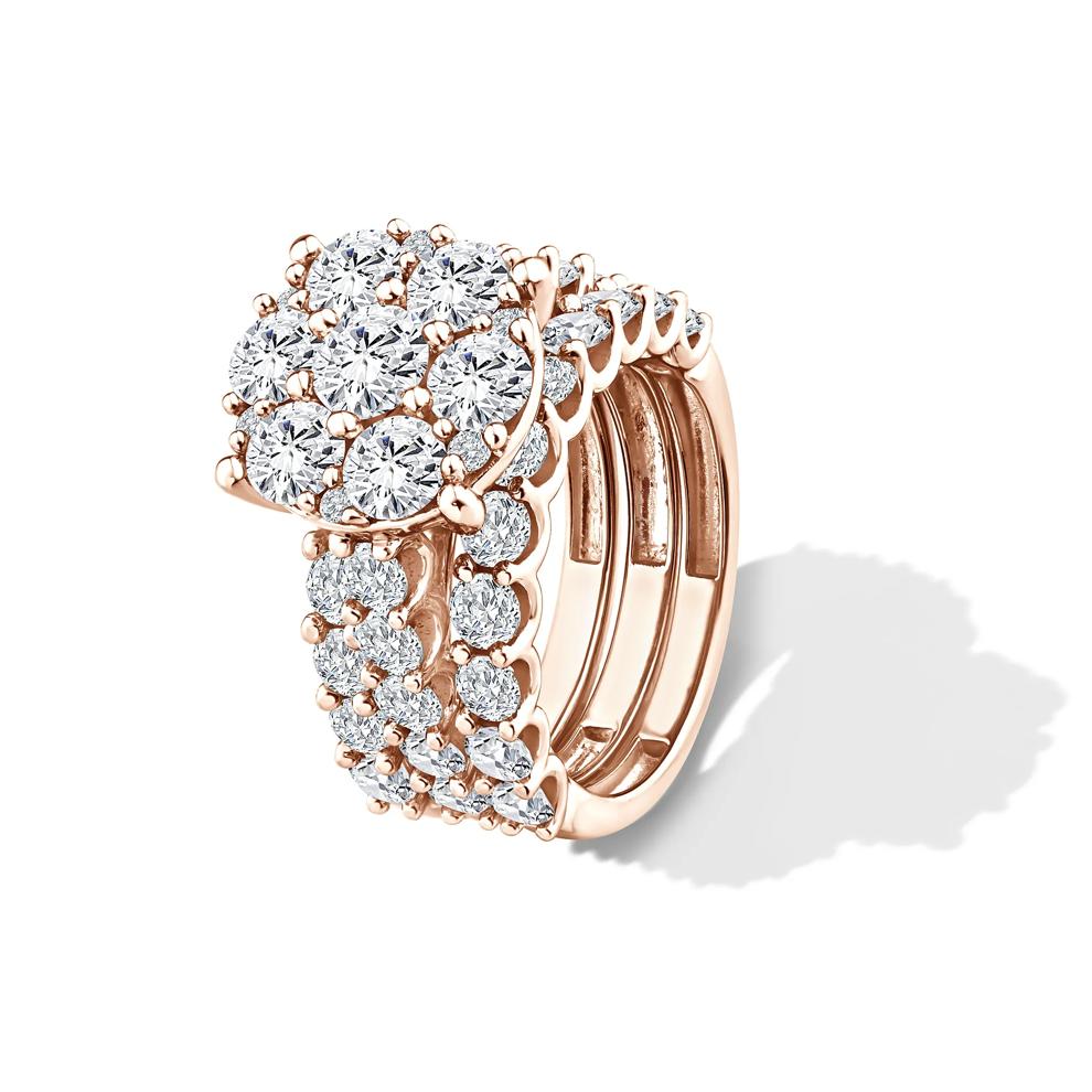 Lab Grown Diamond Round Composite Engagement Set in 10K Rose Gold (5 ct. tw.) – Image 5 of 6