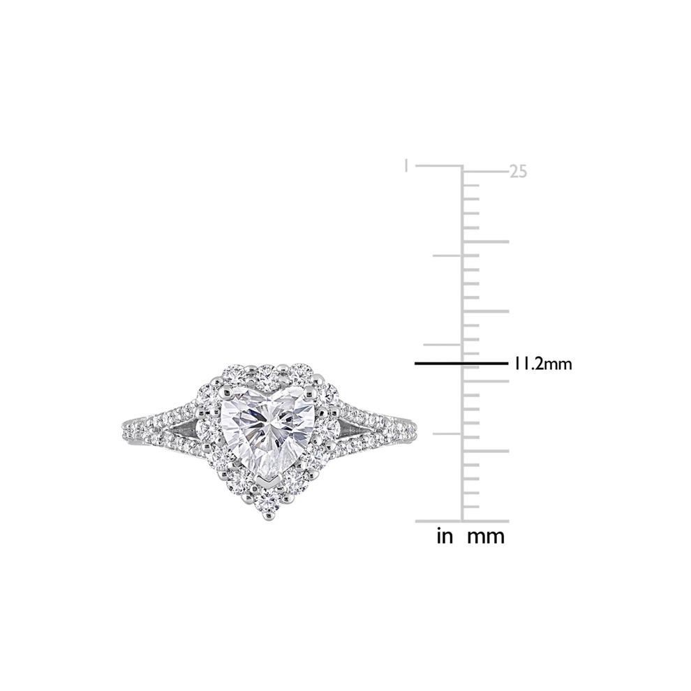 Moissanite Heart Ring in Sterling Silver (1 3/5 ct. dew) – Image 4 of 6