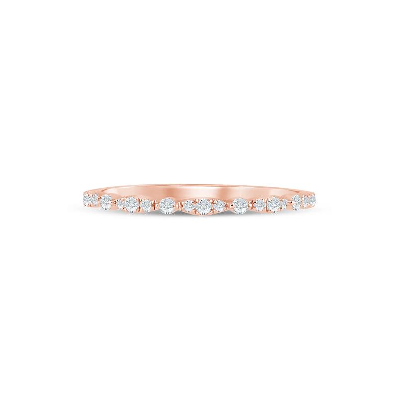 Lab Grown Diamond Stack Band in 10K Rose Gold &#40;1/7 ct. tw.&#41; – Image 1 of 3