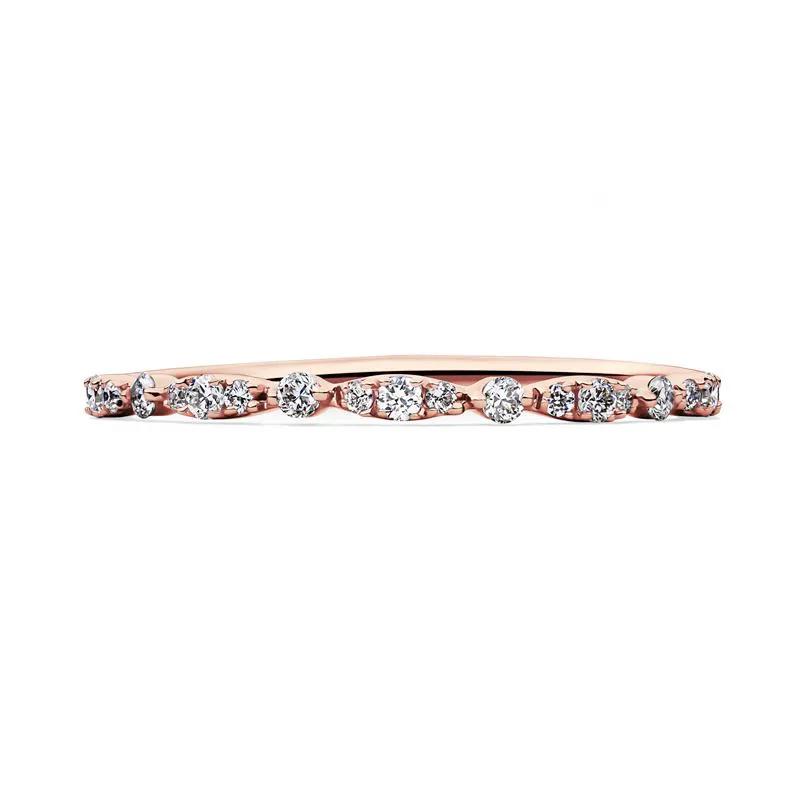 Lab Grown Diamond Stack Band in 10K Rose Gold (1/7 ct. tw.) – Image 1 of 3
