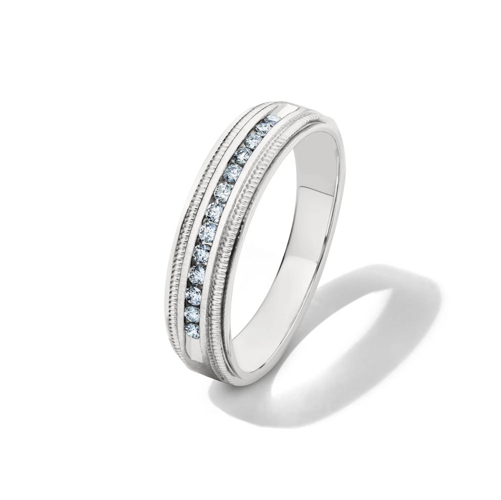 Men's 1/5 ct. tw. Diamond Band in Sterling Silver, 5.7MM – Image 4 of 4
