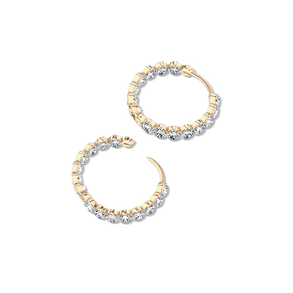 Lab Grown Diamond Invisible-Set Hoop Earrings in 14K Yellow Gold (5 1/8 ct. tw.) – Image 2 of 2