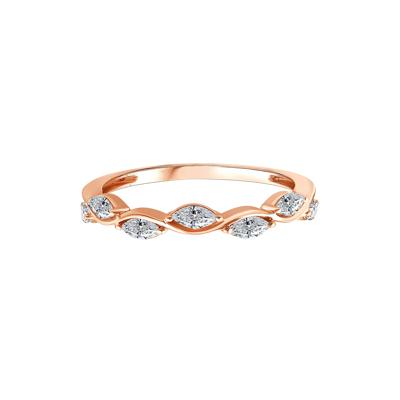 Lab Grown Diamond Marquise Stack Band in 10K Rose Gold (1/2 ct. tw.)