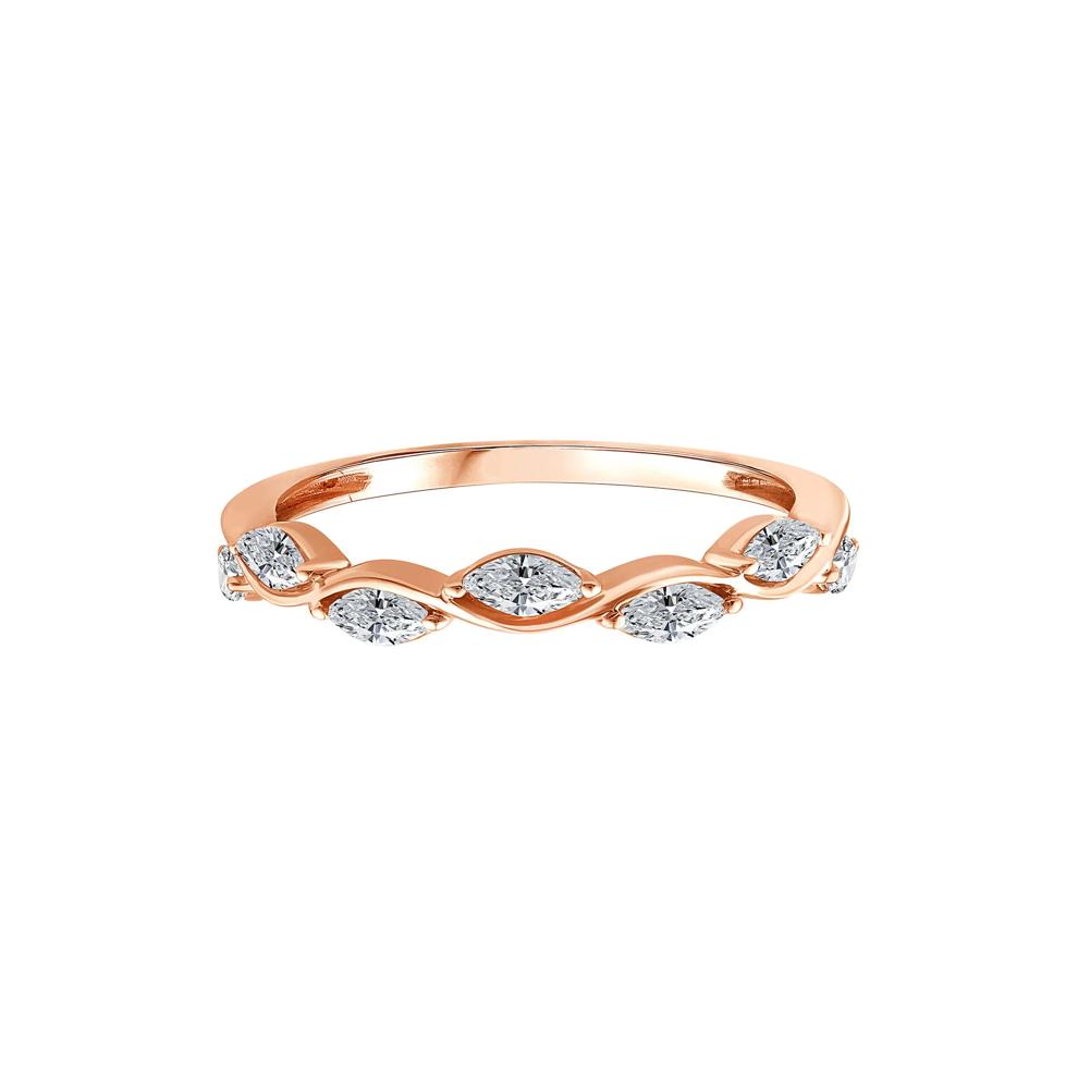 Lab Grown Diamond Marquise Stack Band in 10K Rose Gold (1/2 ct. tw.) – Image 1 of 3
