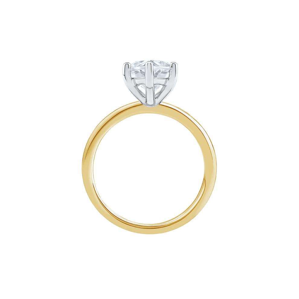 Lab Grown Diamond Solitaire Marquise Engagement Ring in 14K White &amp; Yellow Gold (3 ct.) – Image 4 of 4