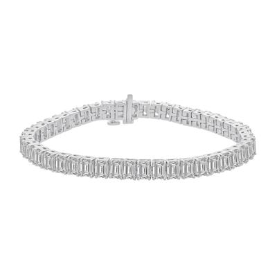 Lab Grown Diamond Emerald-Cut Tennis Bracelet in 14K White Gold (15 ct. tw.)