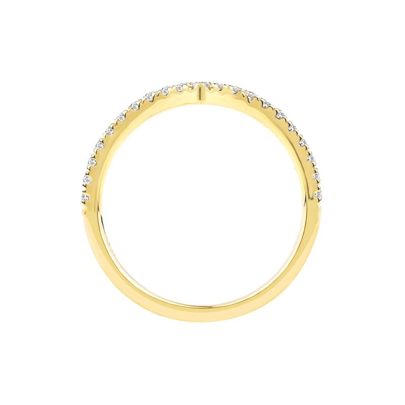 Birdie Lab Grown Diamond Chevron Band in 14K Yellow Gold &#40;1/4 ct. tw.&#41; – Image 2 of 5