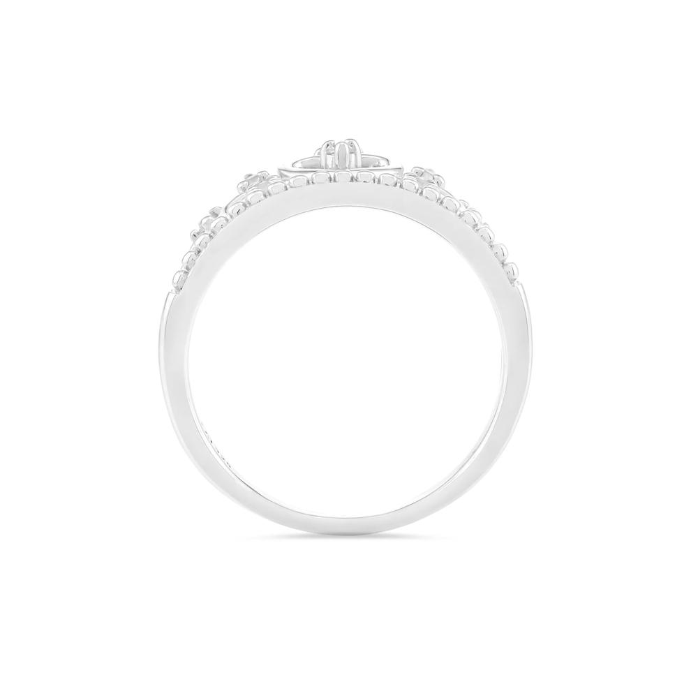 Lab-Created White Sapphire Crown Ring in Sterling Silver – Image 2 of 4