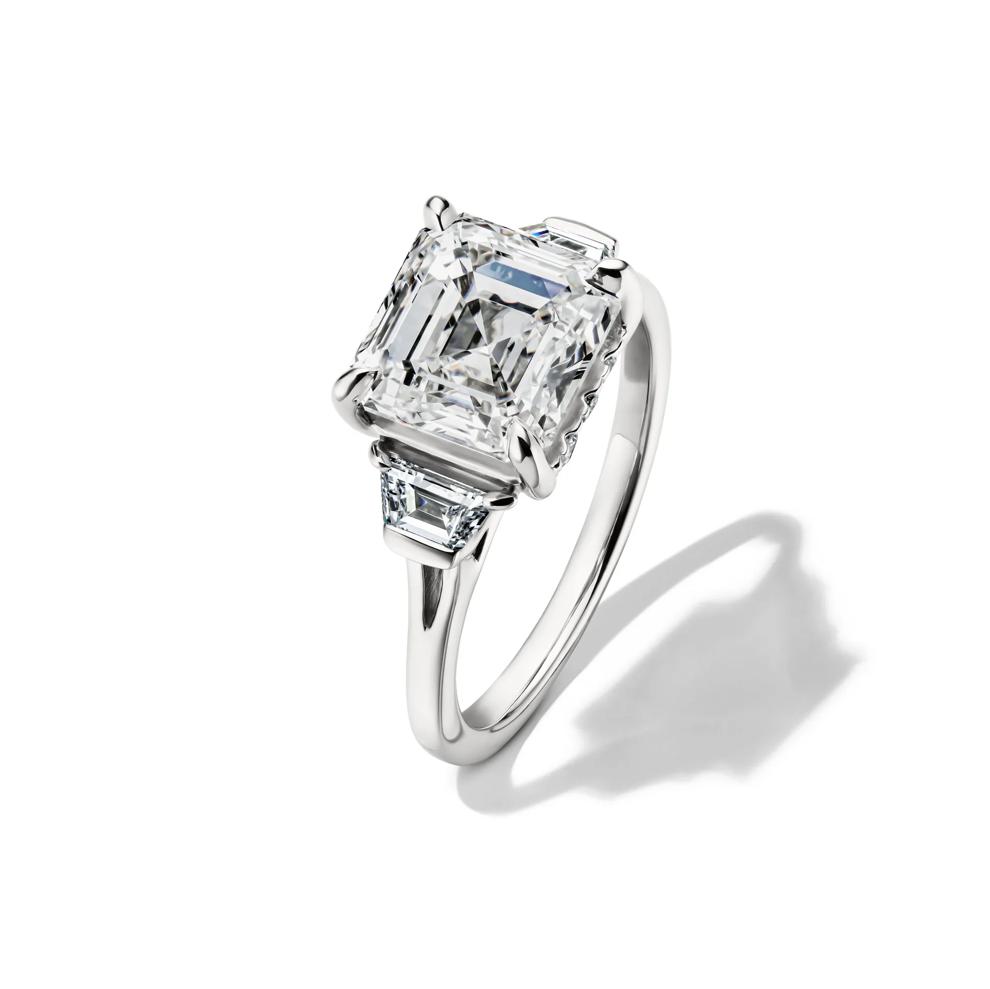 Bunny Lab Grown Diamond Asscher-Cut Engagement Ring in Platinum (4 1/2 ct. tw.) – Image 4 of 4