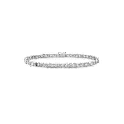 Men's Diamond Square Cluster Tennis Bracelet in Sterling Silver (1/2 ct. tw.)