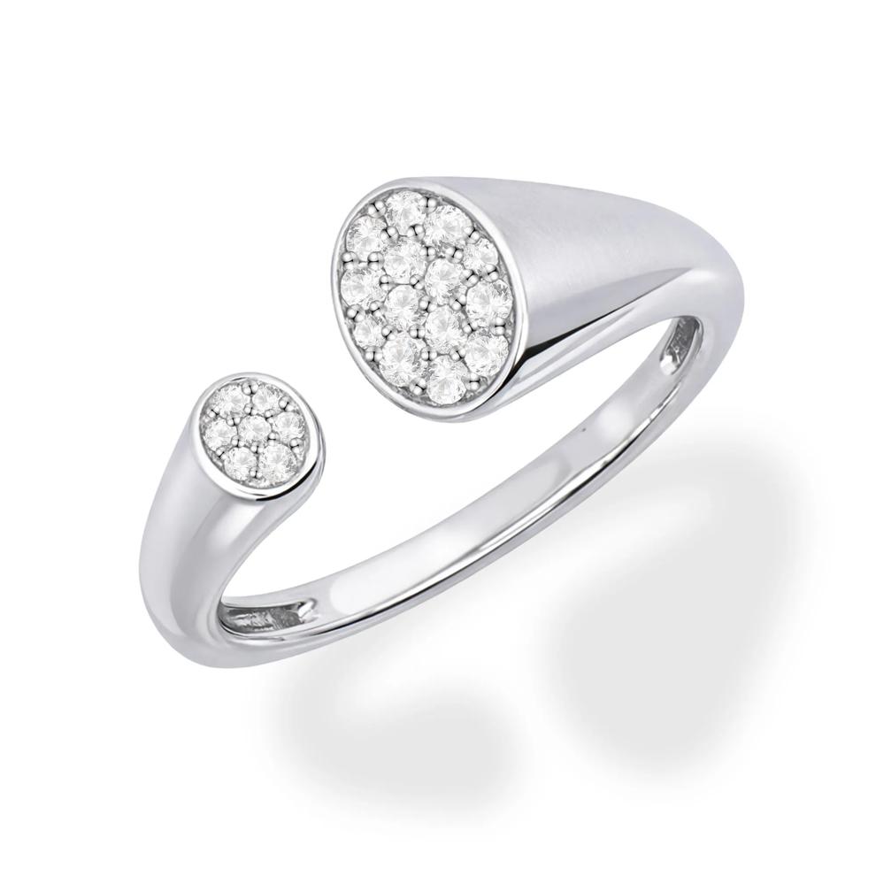 Diamond Tapered Open Band Ring in Sterling Silver (1/5 ct. tw.) – Image 2 of 4