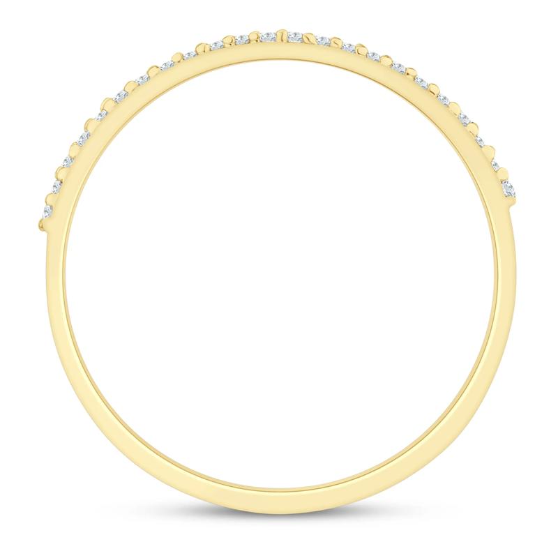 Double Row Diamond Stack Band in 10K Yellow Gold &#40;1/8 ct. tw.&#41; – Image 2 of 3