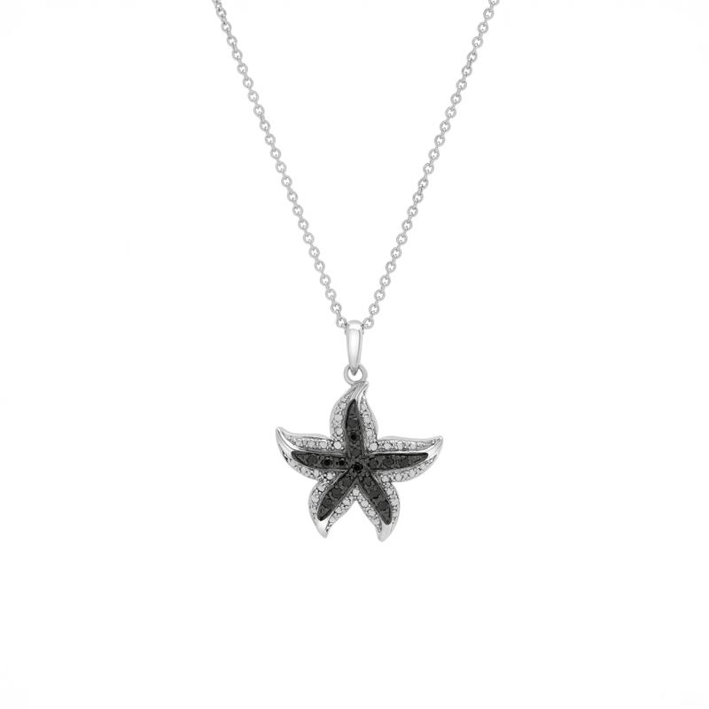 Diamond Accent Starfish Pendant in Sterling Silver – Image 1 of 4