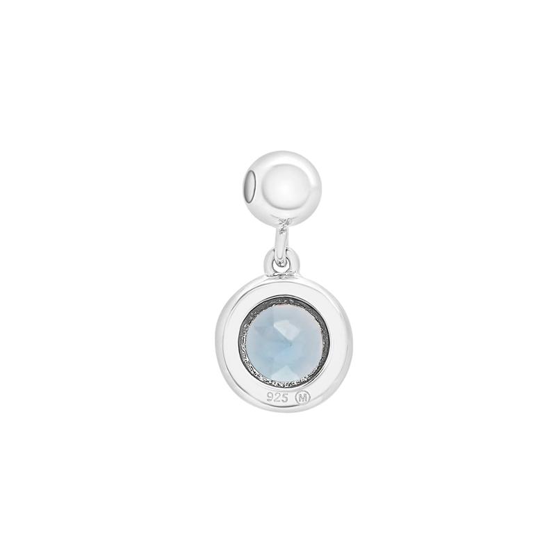 Blue Topaz Birthstone Bead Charm in Sterling Silver – Image 3 of 3