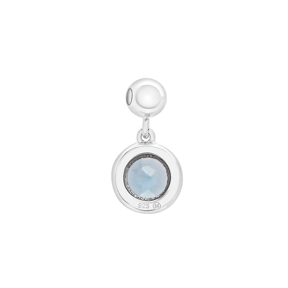 Blue Topaz Birthstone Bead Charm in Sterling Silver – Image 3 of 3