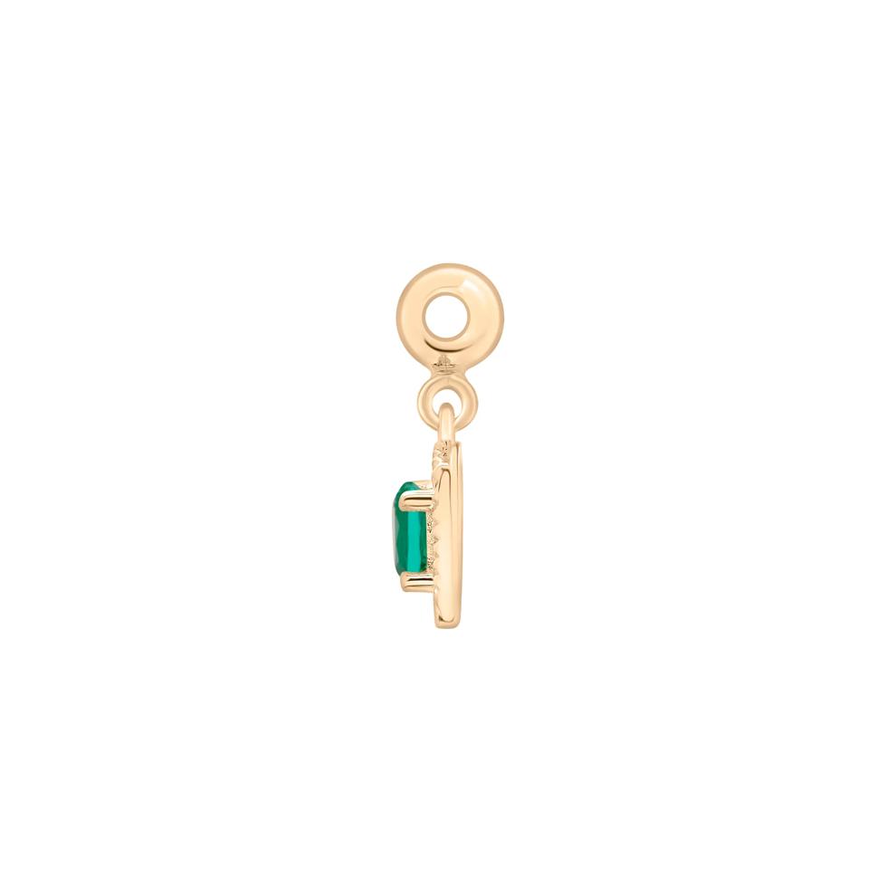 Lab-Created Emerald Medallion Birthstone Bead Charm in Vermeil – Image 2 of 3