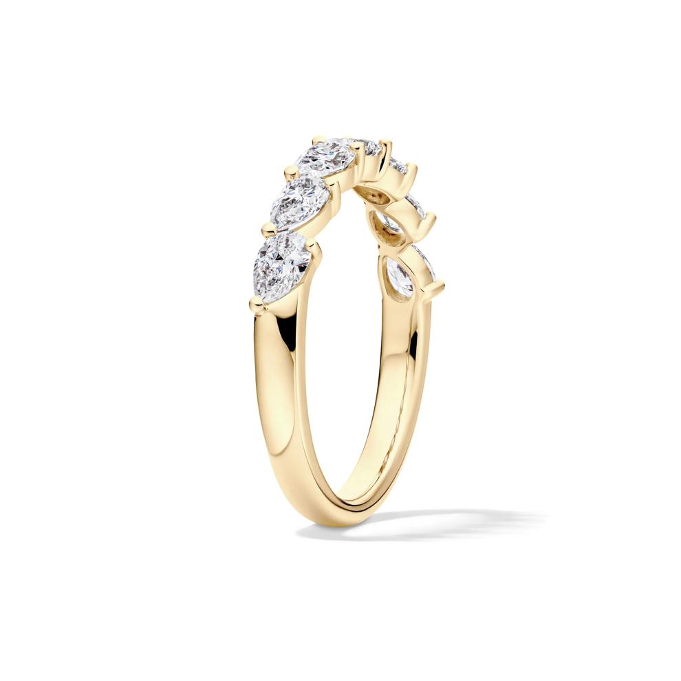 Lab Grown Diamond Pear-Shaped Slant Anniversary Band in 10K Yellow Gold (1 ct. tw.) – Image 3 of 4