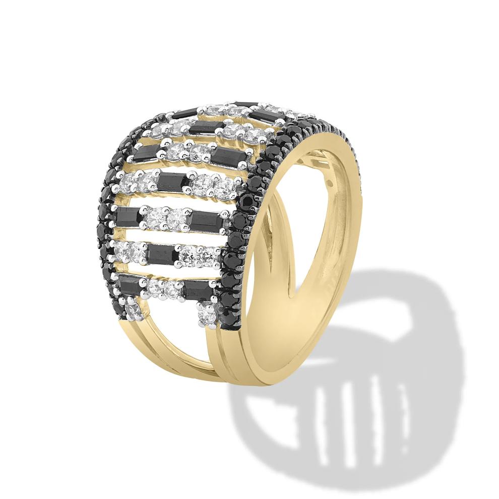 Black &amp; White Diamond Band in 14K Yellow Gold (2 ct. tw.) – Image 4 of 4