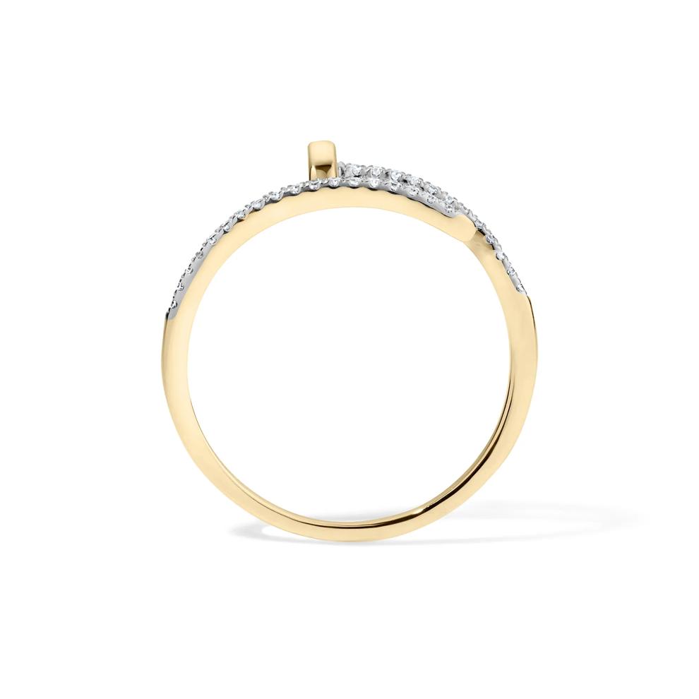 Diamond Twist Screw Ring in 10K Yellow Gold (1/8 ct. tw.) – Image 2 of 4