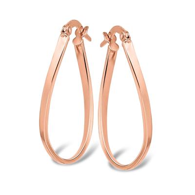 Twisted Hoop Earrings in 10K Rose Gold, 26x12mm