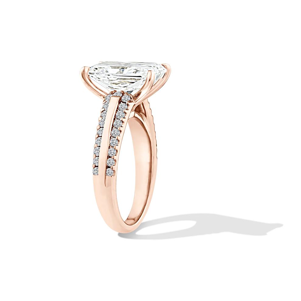 Lab Grown Diamond Radiant Center Engagement Ring in 14K Rose Gold (5 1/2 ct. tw.) – Image 3 of 4