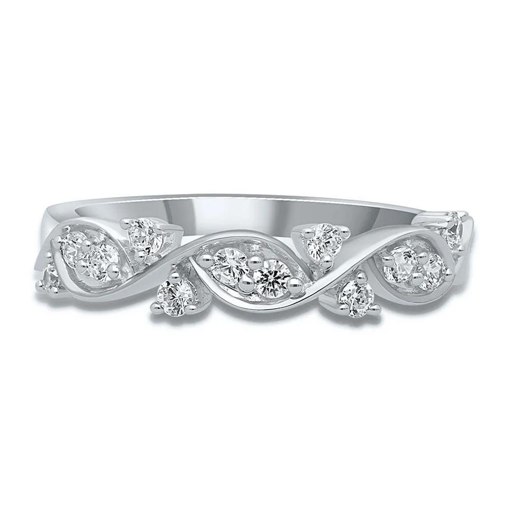 1/3 ct. tw. Diamond Twist Ring in 10K White Gold – Image 1 of 6