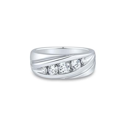 Men's Lab Grown Diamond Five-Stone Band in 10K White Gold (1 ct. tw.)
