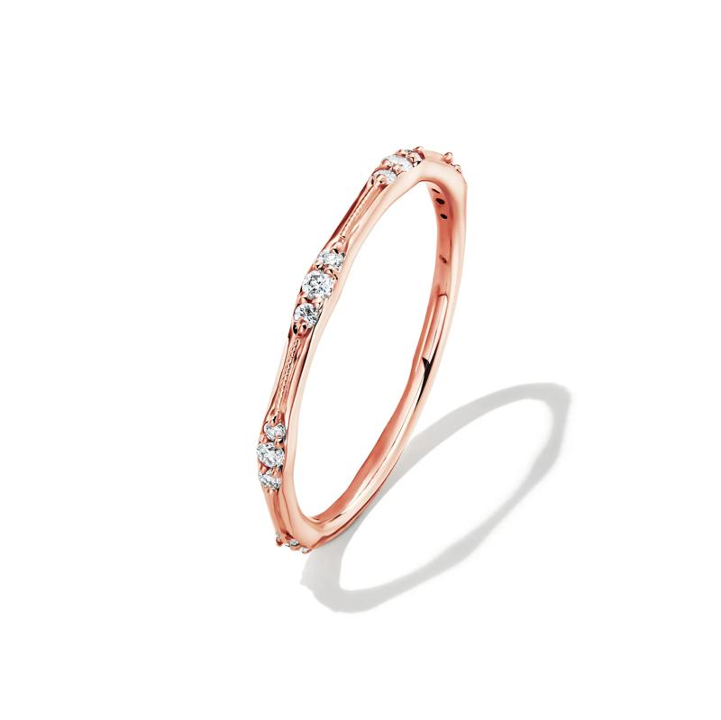 Lab Grown Diamond Milgrain Stack Band in 10K Rose Gold &#40;1/7 ct. tw.&#41; – Image 4 of 4
