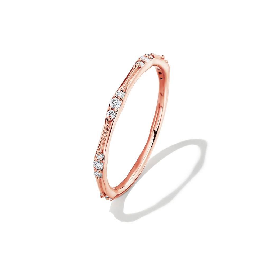 Lab Grown Diamond Milgrain Stack Band in 10K Rose Gold (1/7 ct. tw.) – Image 4 of 4
