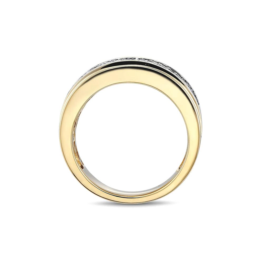 Men's 1 ct. tw. Black &amp; Champagne Diamond Ring in 10K Yellow Gold – Image 2 of 3
