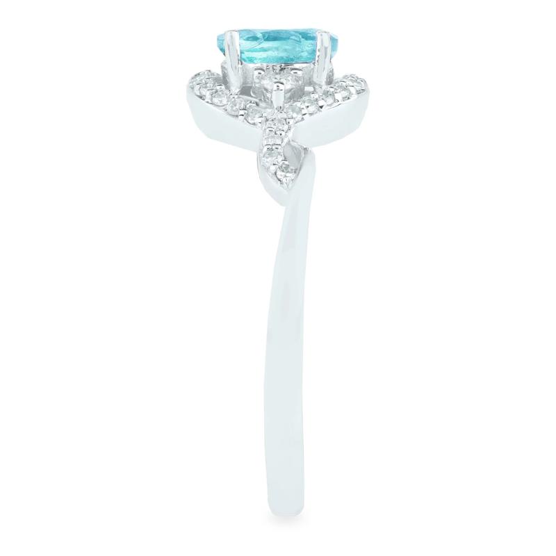 Aquamarine and Diamond Ring in 14K White Gold &#40;1/7 ct. tw.&#41; – Image 3 of 3