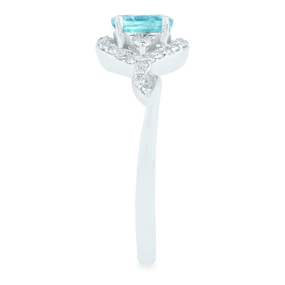 Aquamarine and Diamond Ring in 14K White Gold (1/7 ct. tw.) – Image 3 of 3
