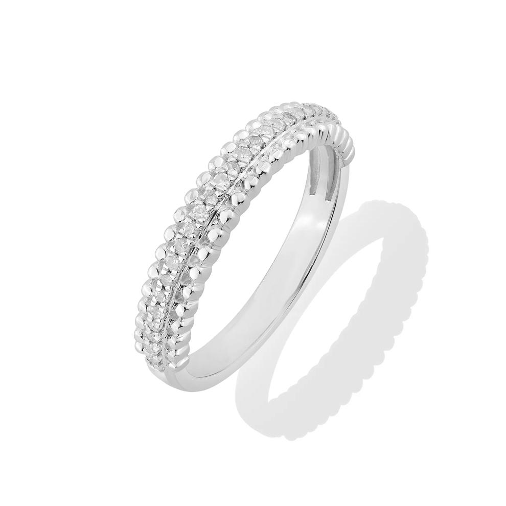 Diamond Stack Band in Sterling Silver (1/8 ct. tw.) – Image 4 of 4