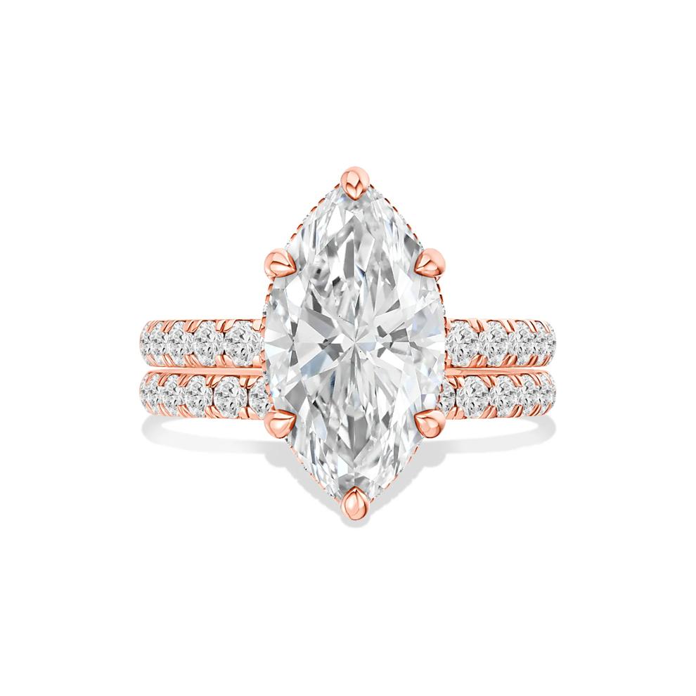 Lab Grown Diamond Marquise Center Bridal Set in 14K Rose Gold (5 ct. tw.) – Image 1 of 6