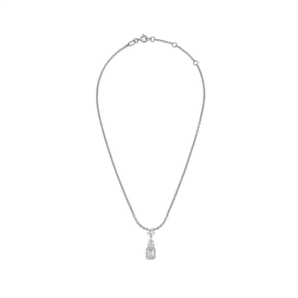 Lab Grown Diamond Drop Pendant Necklace in 14K White Gold (1 1/2 ct. tw.) – Image 3 of 4